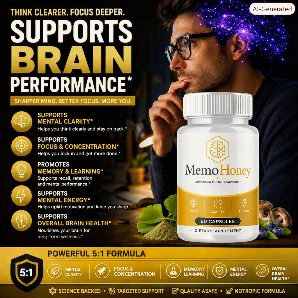MemoHoney supports brain performance — clarity, focus, memory, energy, brain health